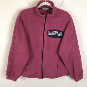 Baltimore Ravens Port Authority Full Zip Fleece Jacket Women's L Pink Football